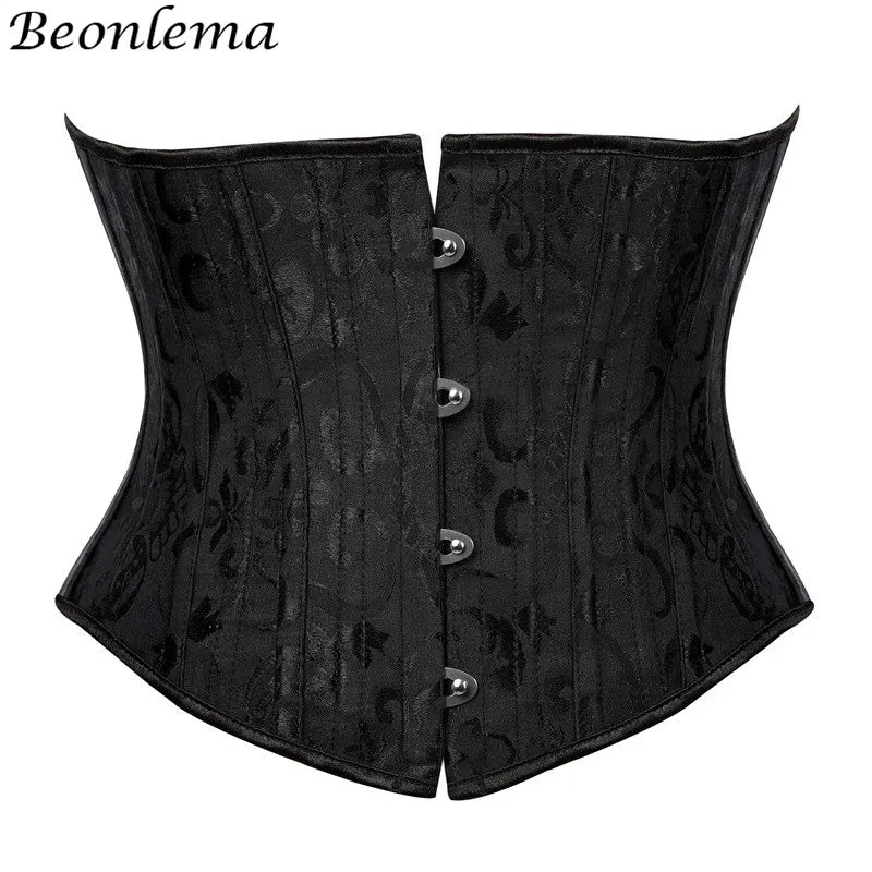 Underbust Black Corset Woman Belt Plus Size Top Short Faja Gaine Steel Boned Slimming Waist Corsets for Women Body