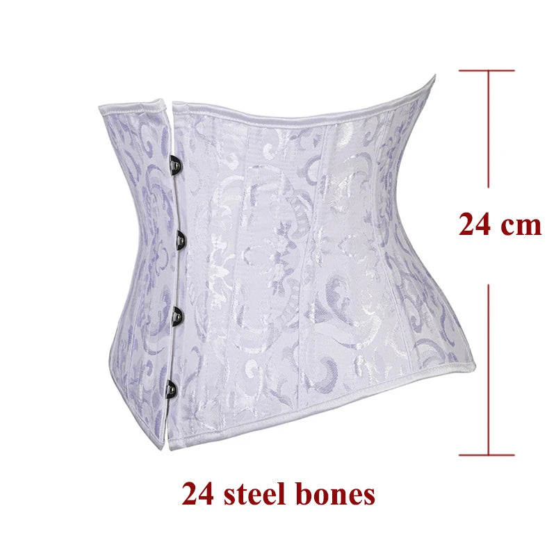 Underbust Black Corset Woman Belt Plus Size Top Short Faja Gaine Steel Boned Slimming Waist Corsets for Women Body
